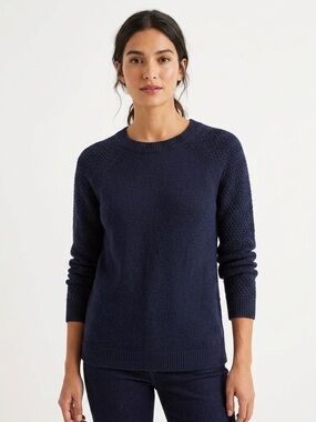 Boden NWT Wool Alpaca Knit Cardigan Sweater Navy Blue Textured Long Sleeve XS